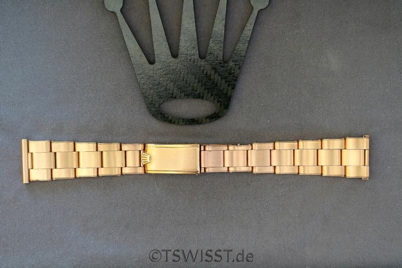 Rolex rivet pink gold bracelet