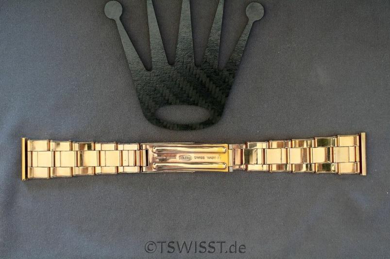 Rolex rivet pink gold bracelet